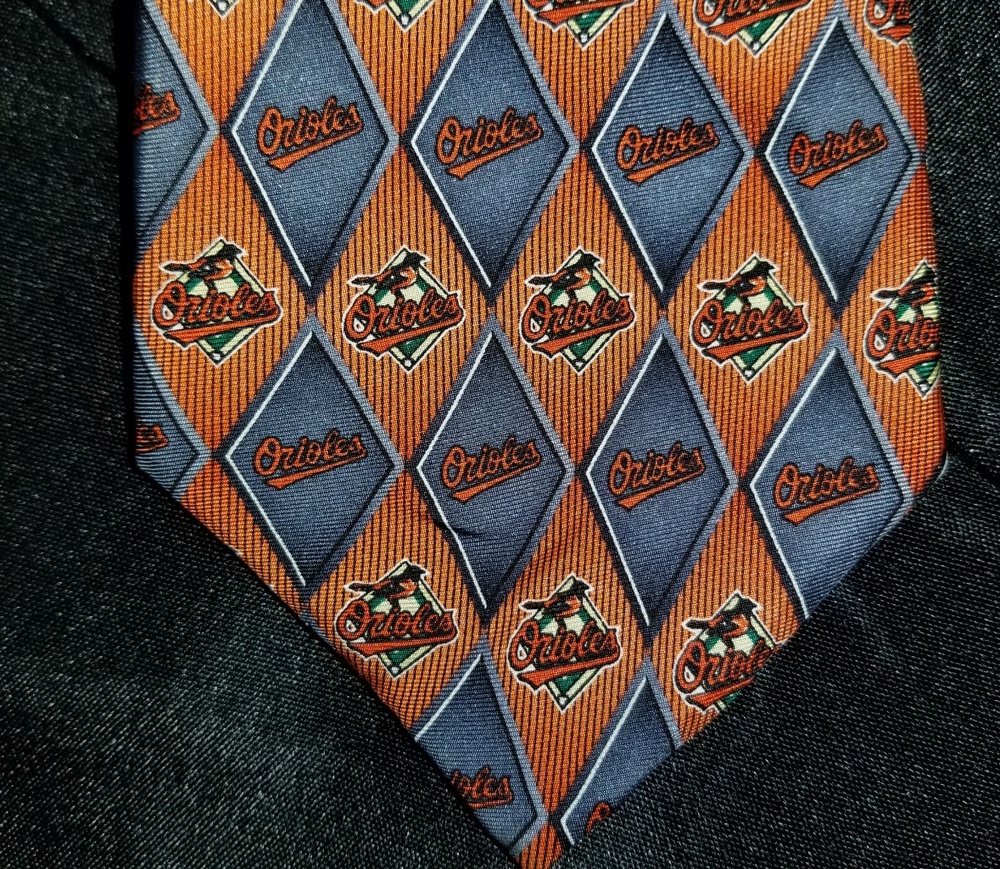 Orioles 100% silk tie by Eagle Neckwear